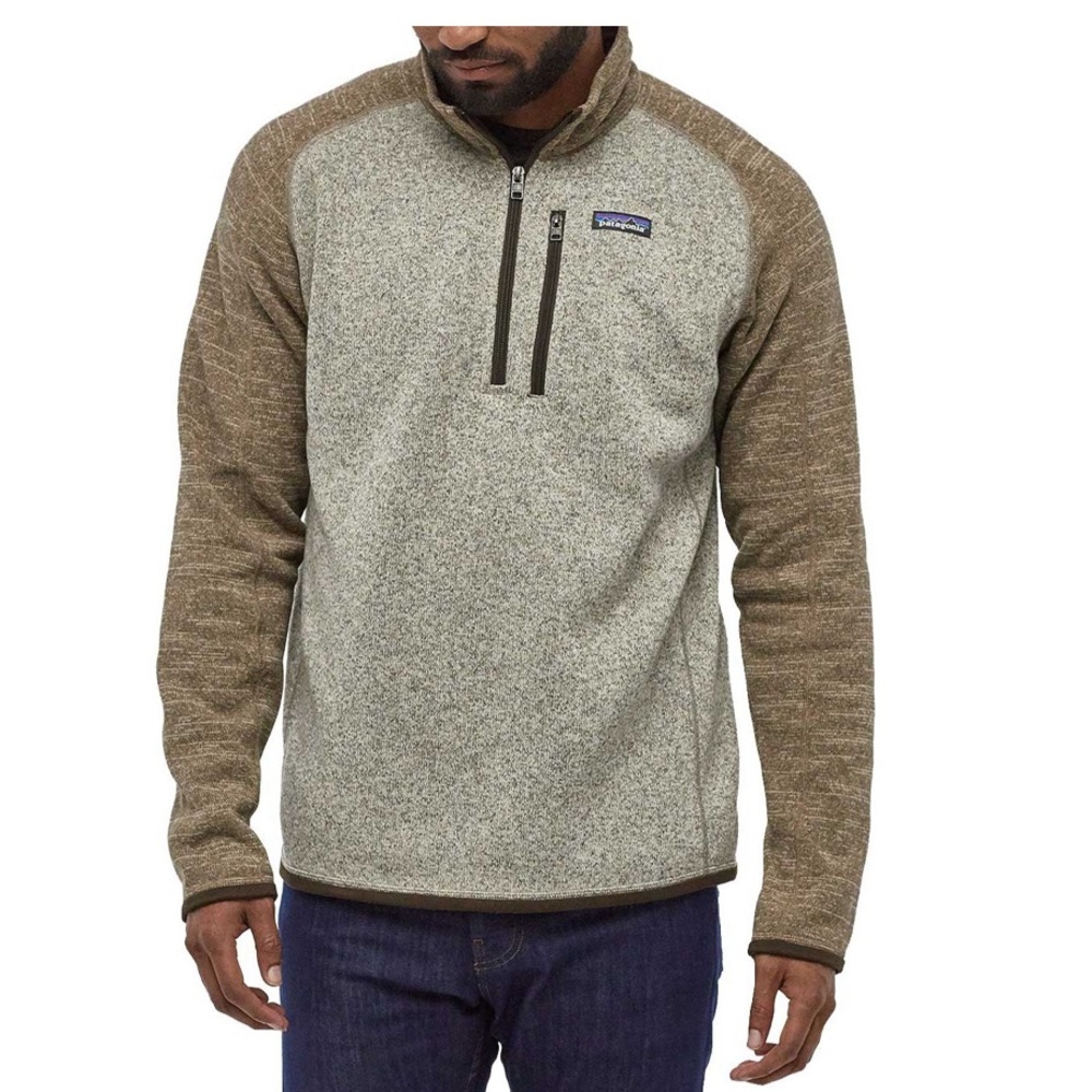 Patagonia Men's Better Sweater 1/4 Zip Pullover Bleached Stone/Pale Khaki